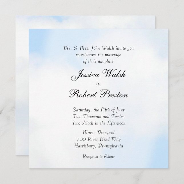 Clouds Wedding Invitations (Front/Back)