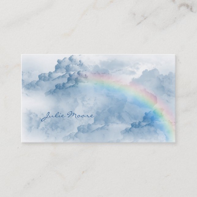 Clouds with Rainbow Personal Business Card (Front)
