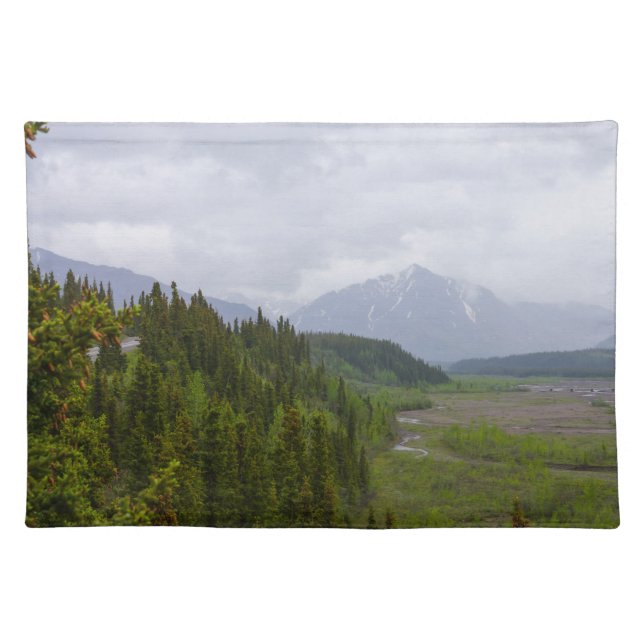 Cloudy At Denali Cloth Placemat (Front)