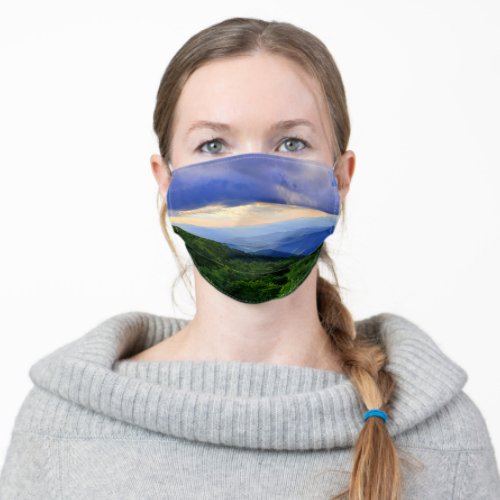 Cloudy Blue Ridge Mountains Adult Cloth Face Mask