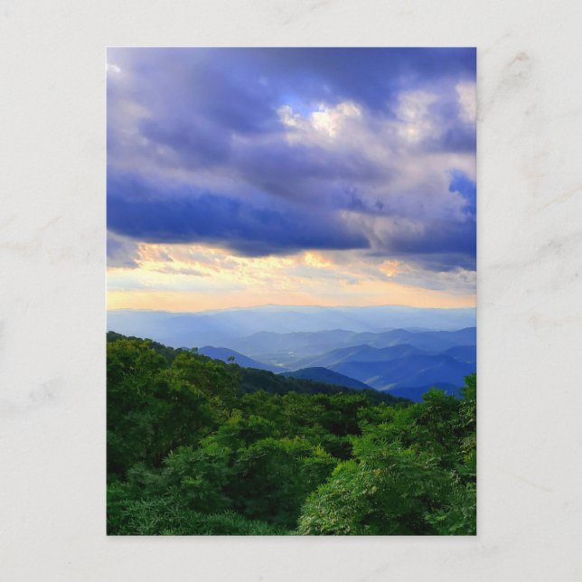 Cloudy Blue Ridge Mountains Postcard (Front)