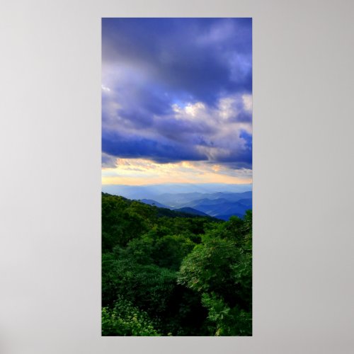 Cloudy Blue Ridge Mountains Poster