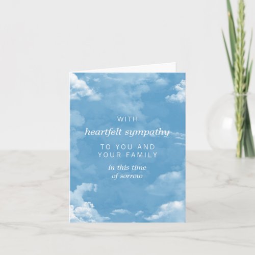 Cloudy Blue Sky Condolences Card