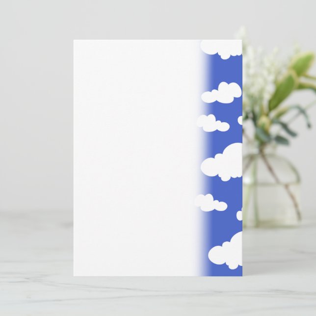 Cloudy Blue Sky White Clouds Dreamy Clouding Save The Date (Standing Front)