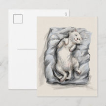Cloudy Cat - Cozy Autumn Holiday Postcard