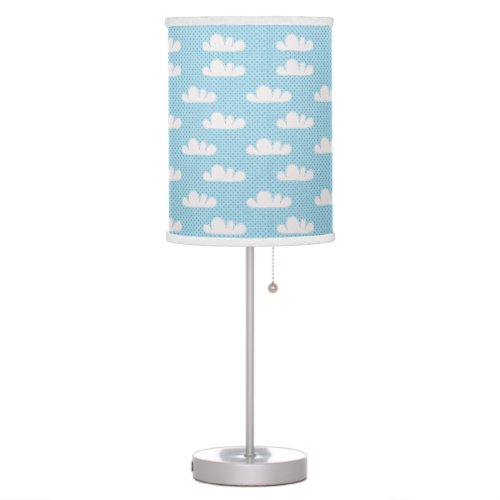 Cloudy Clouds Blue Dotty Sky Table Lamp