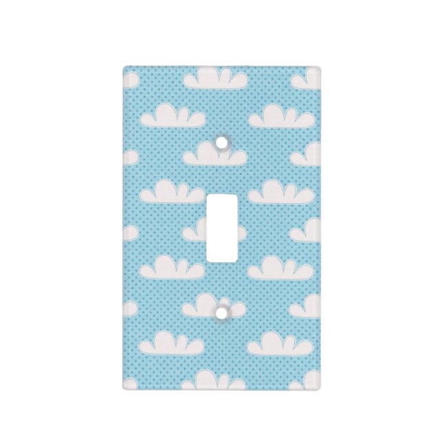 Cloudy Clouds Dotty Sky Pattern Light Switch Cover (Front)
