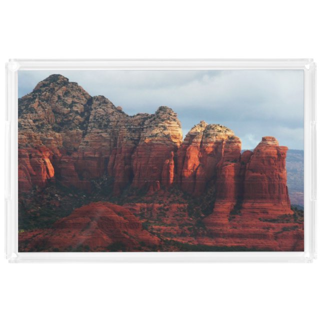 Cloudy Coffee Pot Rock in Sedona Arizona Acrylic Tray (Front)