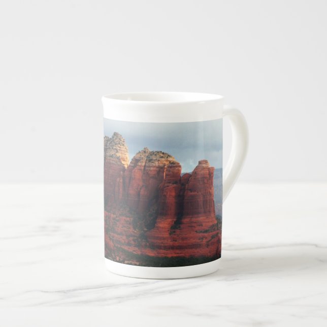 Cloudy Coffee Pot Rock in Sedona Arizona Bone China Mug (Front Right)