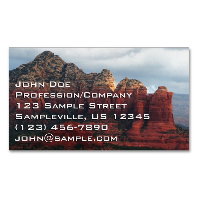 Cloudy Coffee Pot Rock in Sedona Arizona Business Card Magnet (Front)
