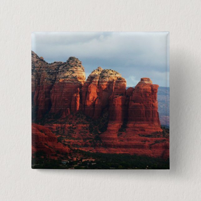 Cloudy Coffee Pot Rock in Sedona Arizona Button (Front)