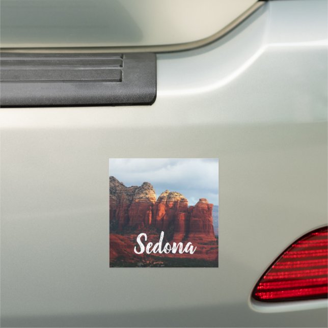 Cloudy Coffee Pot Rock in Sedona Arizona Car Magnet (In Situ)