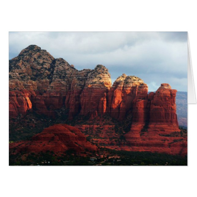 Cloudy Coffee Pot Rock in Sedona Arizona Card (Front Horizontal)