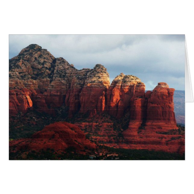 Cloudy Coffee Pot Rock in Sedona Arizona Cards (Front Horizontal)