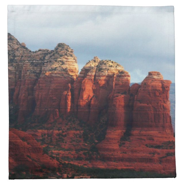 Cloudy Coffee Pot Rock in Sedona Arizona Cloth Napkin (Front)
