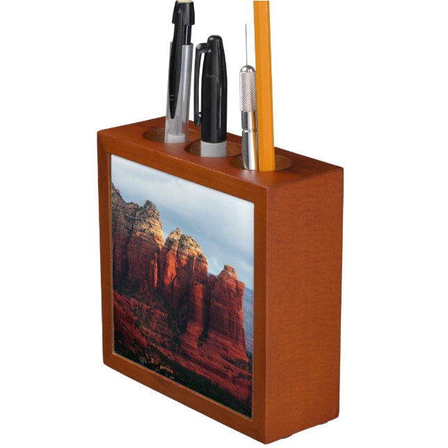 Cloudy Coffee Pot Rock in Sedona Arizona Desk Organizer (In Situ)