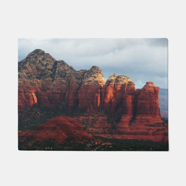 Cloudy Coffee Pot Rock in Sedona Arizona Doormat (Front)