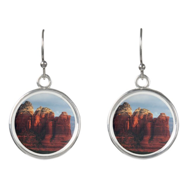 Cloudy Coffee Pot Rock in Sedona Arizona Earrings (Front)
