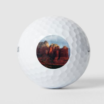 Cloudy Coffee Pot Rock In Sedona Arizona Golf Balls by mlewallpapers at Zazzle