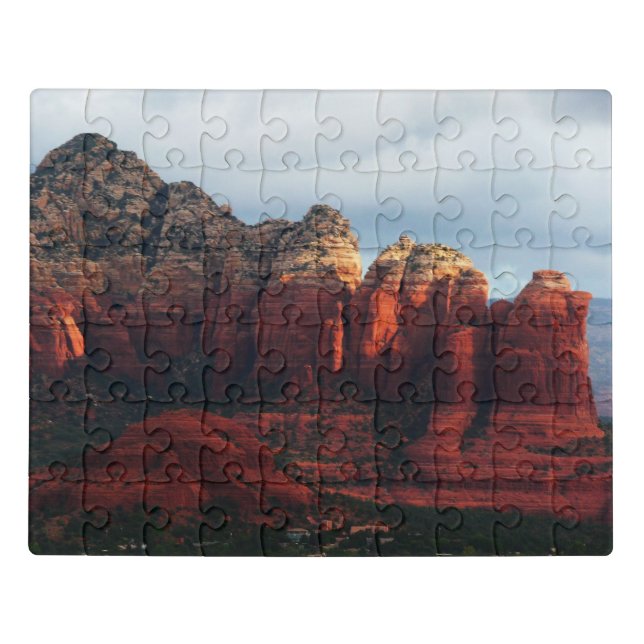 Cloudy Coffee Pot Rock in Sedona Arizona Jigsaw Puzzle (Puzzle Horizontal)