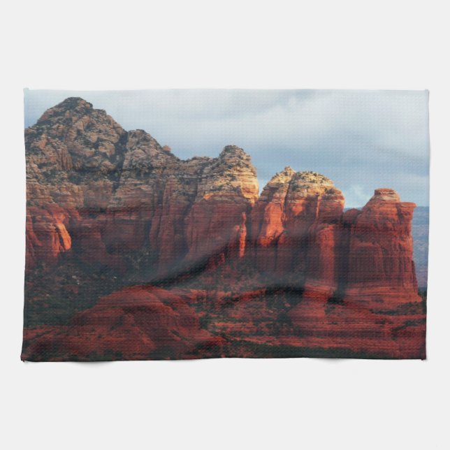 Cloudy Coffee Pot Rock in Sedona Arizona Kitchen Towel (Horizontal)