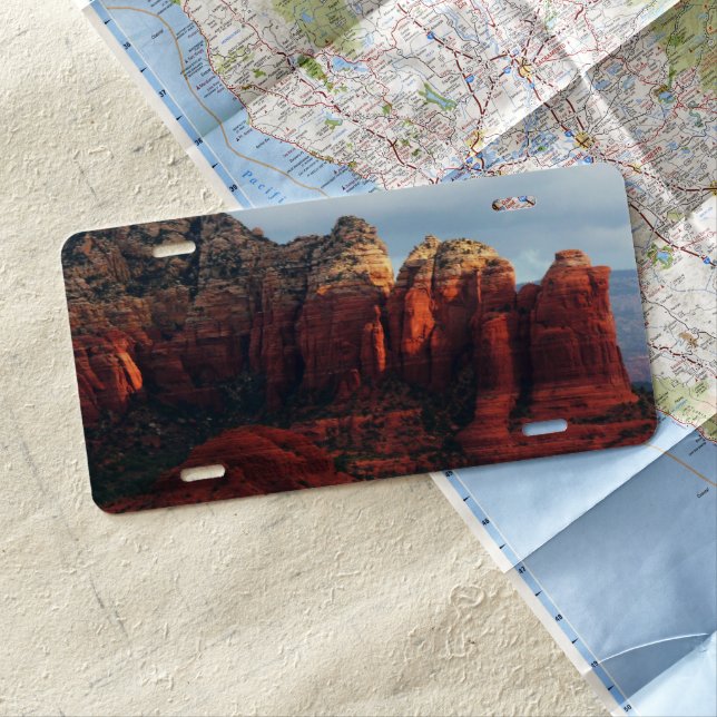 Cloudy Coffee Pot Rock in Sedona Arizona License Plate (In Situ)