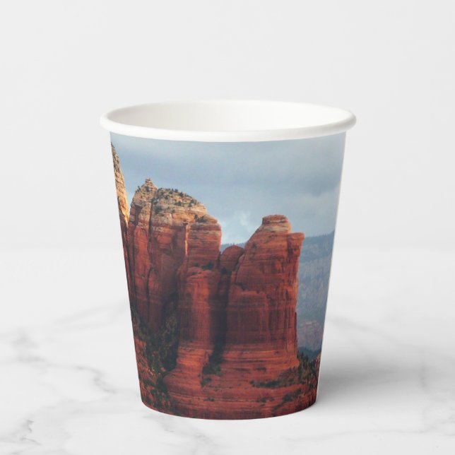 Cloudy Coffee Pot Rock in Sedona Arizona Paper Cups (Back)