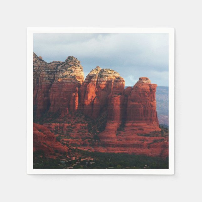 Cloudy Coffee Pot Rock in Sedona Arizona Paper Napkins (Front)
