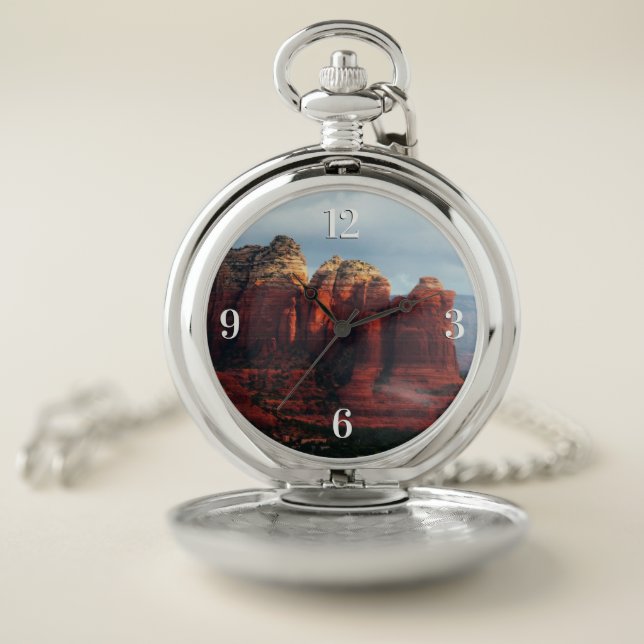 Cloudy Coffee Pot Rock in Sedona Arizona Pocket Watch (Inside)