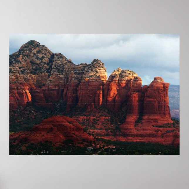 Cloudy Coffee Pot Rock in Sedona Arizona Poster (Front)