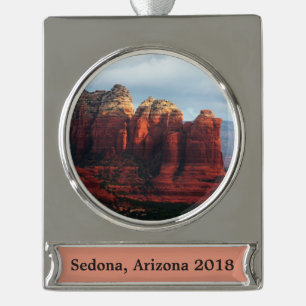 Cloudy Coffee Pot Rock in Sedona Arizona Silver Plated Banner Ornament