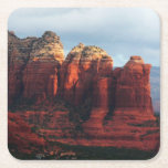 Cloudy Coffee Pot Rock in Sedona Arizona Square Paper Coaster