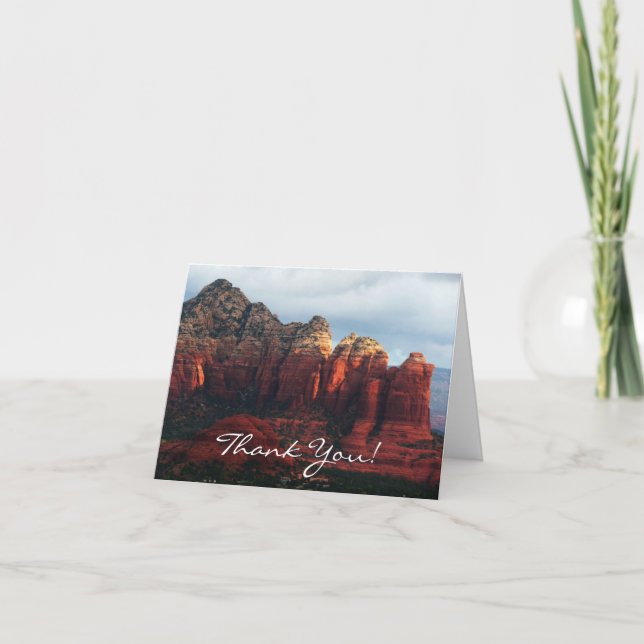 Cloudy Coffee Pot Rock in Sedona Arizona Thank You Card (Front)