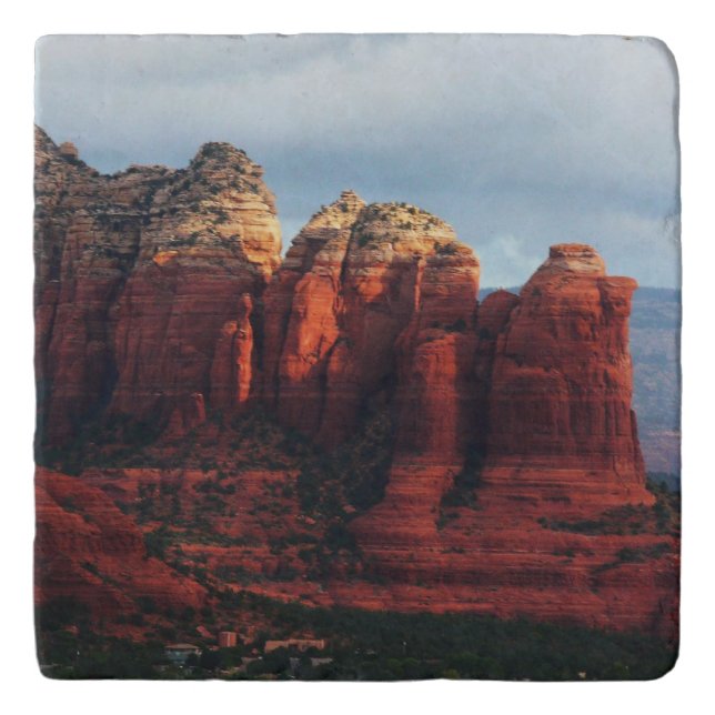 Cloudy Coffee Pot Rock in Sedona Arizona Trivet (Front)