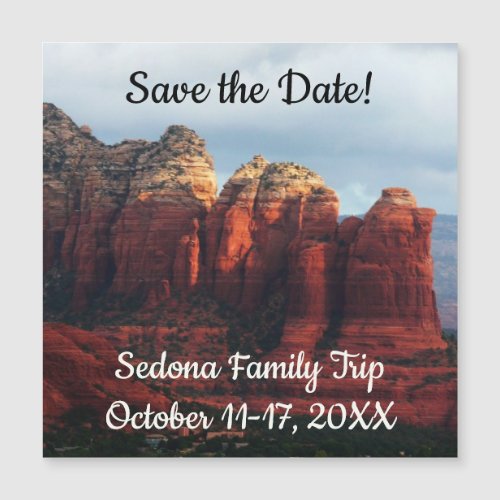 Cloudy Coffee Pot Rock in Sedona Save the Date