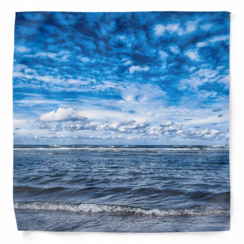 Cloudy day on the beach bandana