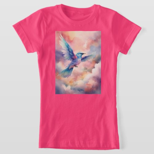 Cloudy Dreams Pastel Fantasy Bird T_Shirt