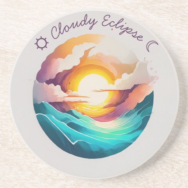 Cloudy Eclipse Sandstone Coaster (Front)