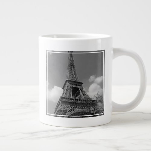 Cloudy Eiffel In Black and White 2015 Giant Coffee Mug