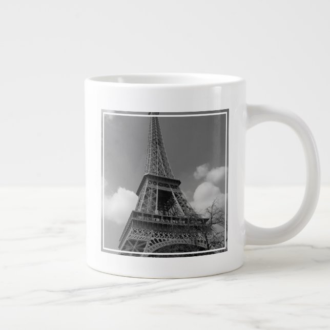 Cloudy Eiffel In Black and White, 2015 Giant Coffee Mug (Right)