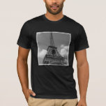 Cloudy Eiffel In Black and White, 2015 T-Shirt