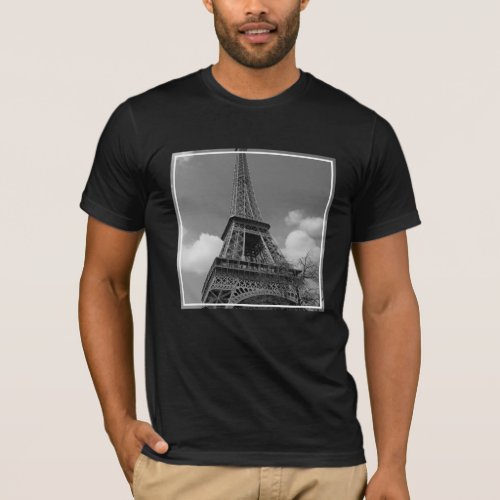 Cloudy Eiffel In Black and White 2015 T_Shirt