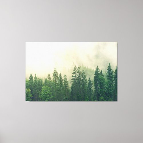 Cloudy Forest View Captivating Elegant photo       Canvas Print