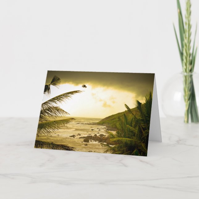 Cloudy Goa Beach Card (Front)