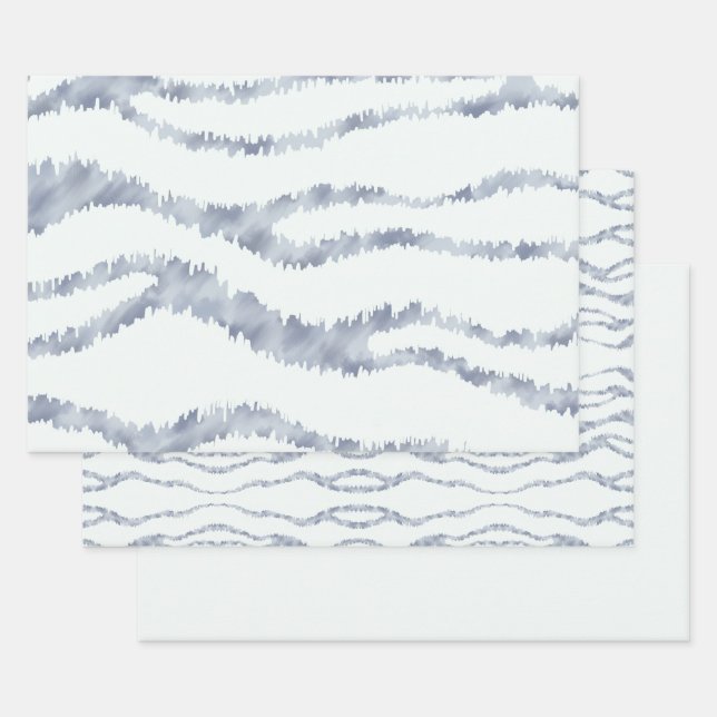 Cloudy Gray Zebra Eraser Scratch Ar Wrapping Paper Sheets (Set)