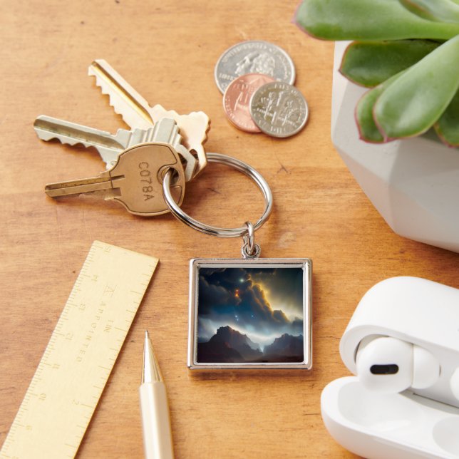 Cloudy Landscape  Keychain (Desk)