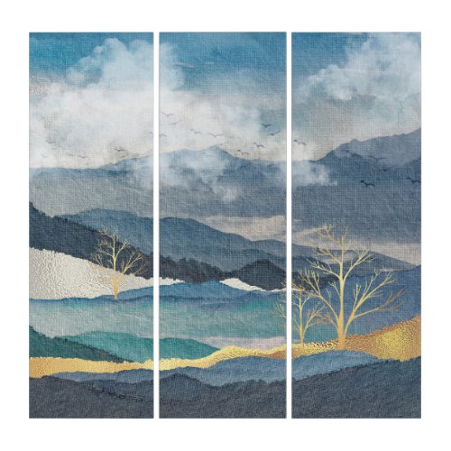 Cloudy Landscape Triptych