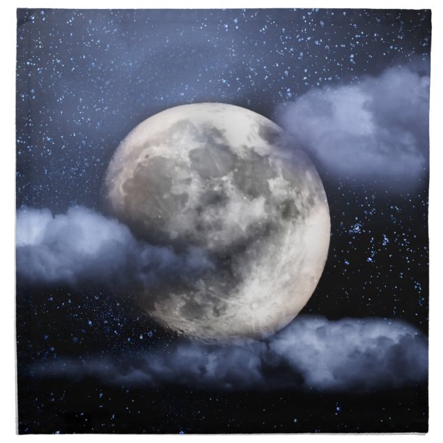Cloudy Moon Napkin (Front)
