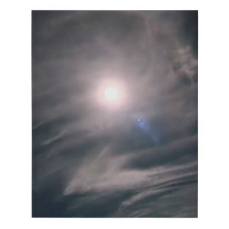 Cloudy Moon Photo Faux Canvas Print