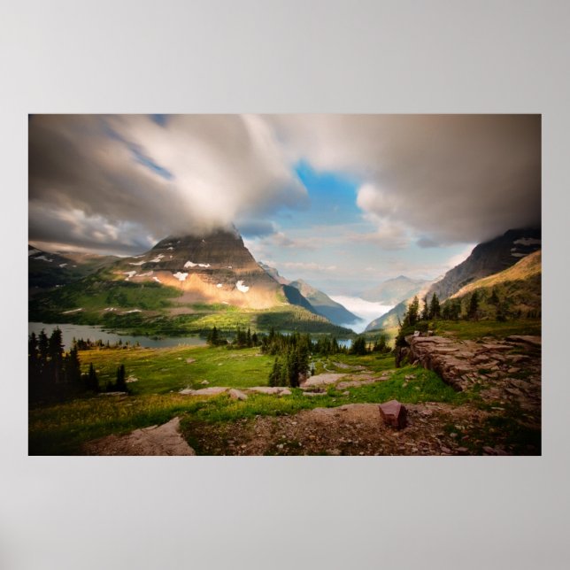 Cloudy Mountains | Alpine Lake Poster (Front)